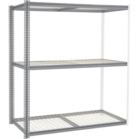 Global Industrial High Cap. Add-On Rack 72Wx24Dx84H 3 Levels Wire Deck 1000 Lb. Per Level GRY 581028GY